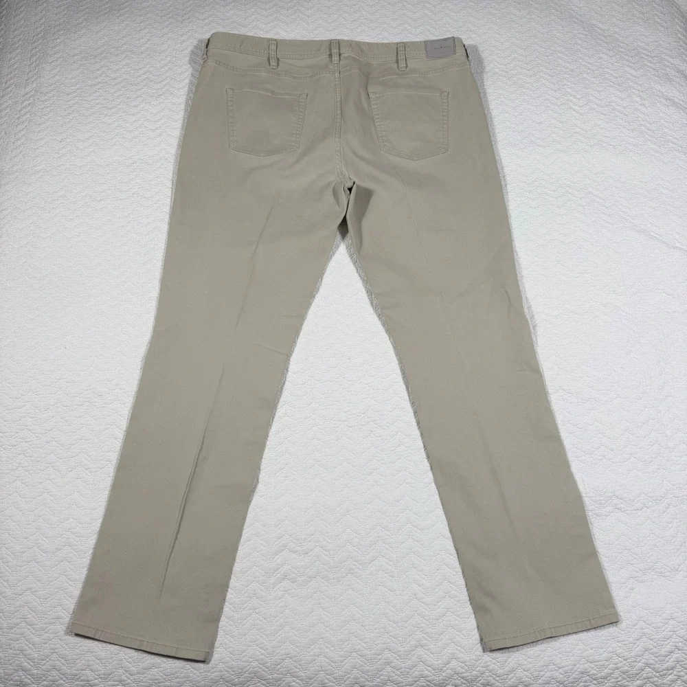 J. Hilburn Men Pants 41x32 Custom 5-Pocket Chino Twill Khaki Tan EUC